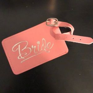 Pink “Bride” luggage tag